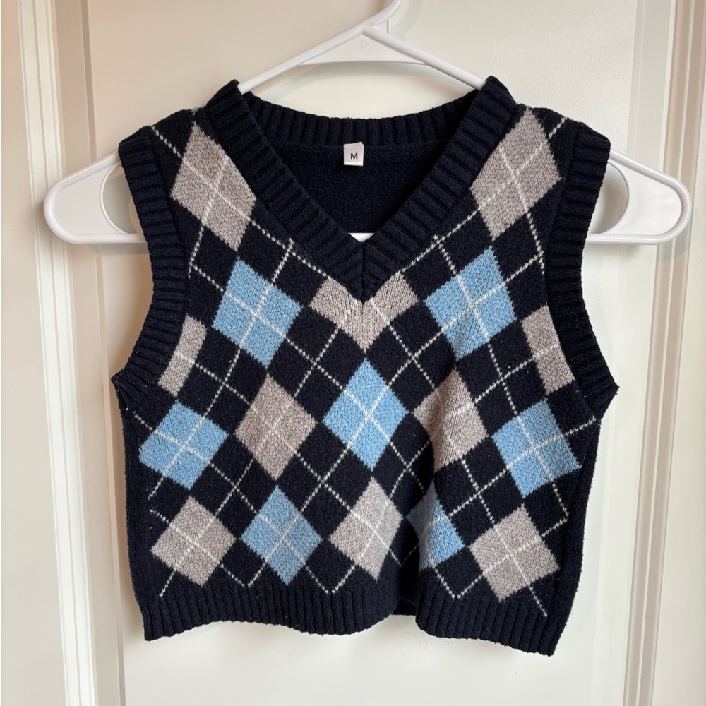 Argyle Knit Sweater Vest